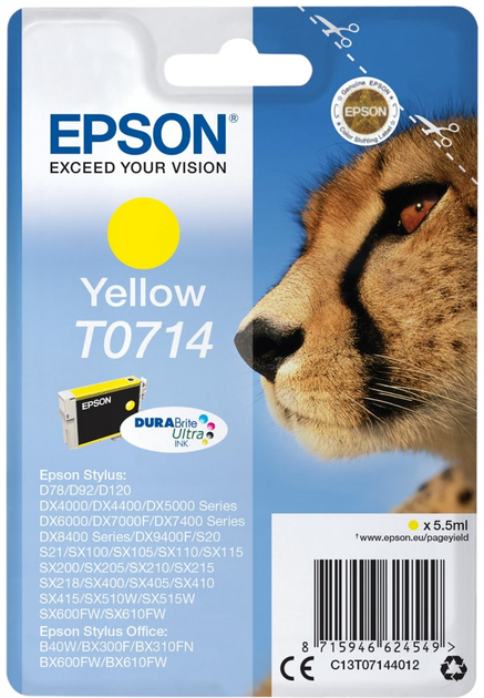 Картридж Epson T0714 Yellow (C13T07144012) - зображення 1