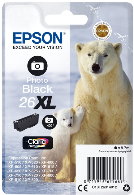 Tusz Epson 26XL Photo Black (C13T26314012) - obraz 1