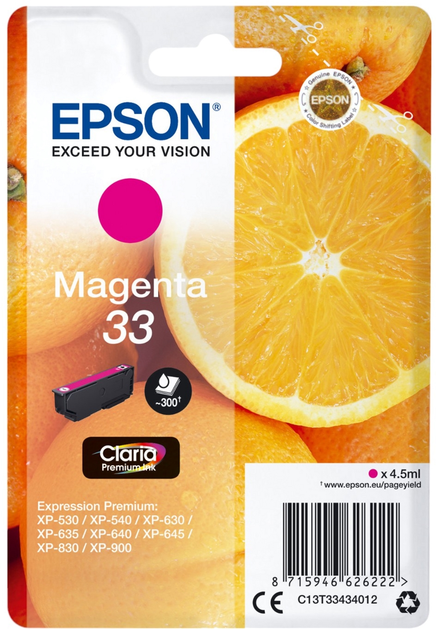 Tusz Epson 33 Magenta (C13T33434012) - obraz 1