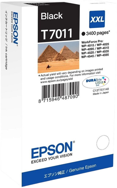 Tusz Epson WorkForce 4000 Black (C13T70114010) - obraz 1