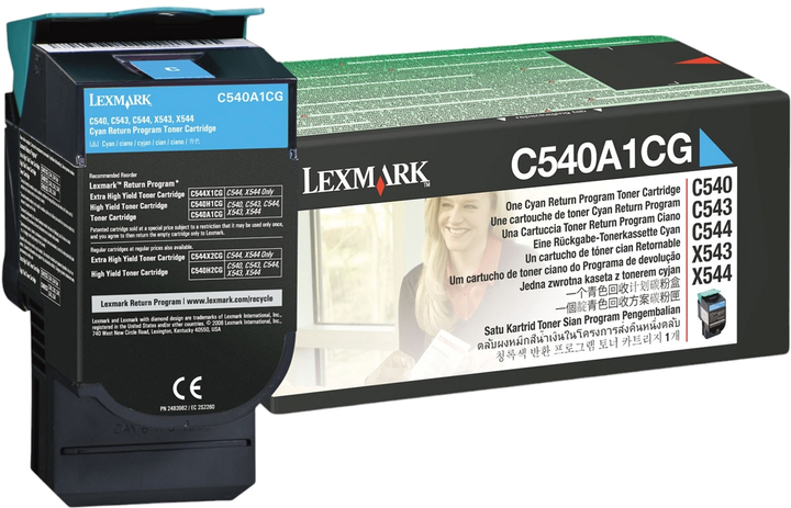 Тонер-картридж Lexmark C540/X543 Cyan (734646083423) - зображення 1