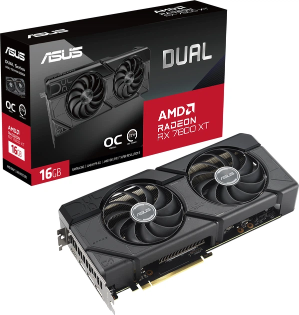 Видеокарта ASUS PCI-Ex Radeon RX 7800 XT Dual OC Edition 16GB