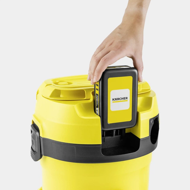 Пилосос професійний акумуляторний Karcher WD 2-18, 18В, контейнер 12л, без АКБ и ЗП - Фото 5 Пилосос професійний акумуляторний Karcher WD 2-18, 18В, контейнер 12л, без АКБ и ЗП - изображение 5