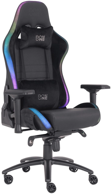 Fotel gamingowy Don One Valentino Super z podświetleniem RGB czarne (5711336031860) - obraz 1
