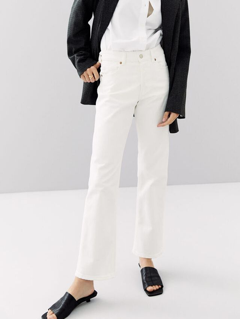 Джинсы Regular Fit женские H&M 061017631 34 Белые (6666000288745) – в ...