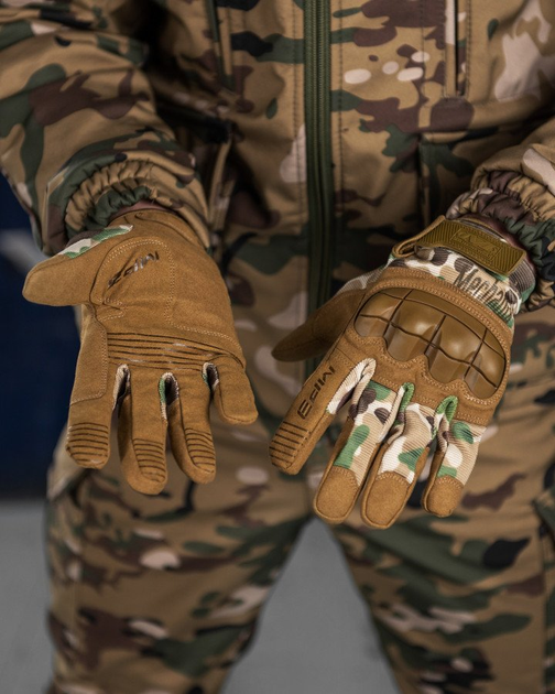 Рукавички тактичні Mechanix M-Pact 3 з кісточками Мультикам M - зображення 1