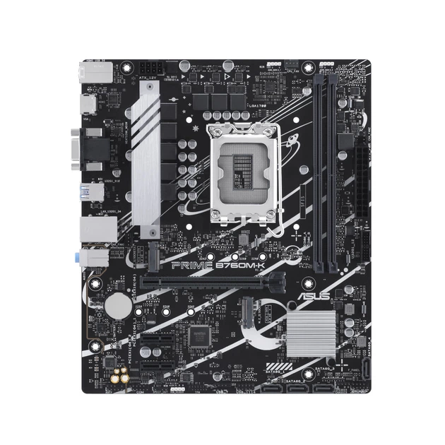 Материнская плата ASUS PRIME B760M-K (Intel B760, Socket 1700, MicroATX) - Фото 1 Материнская плата ASUS PRIME B760M-K (Intel B760, Socket 1700, MicroATX) - изображение 1
