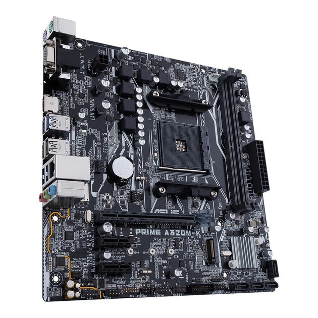 Материнська плата ASUS PRIME A320-K/CSM (AMD A320, Socket AM4, MicroATX) - Фото 2 Материнська плата ASUS PRIME A320-K/CSM (AMD A320, Socket AM4, MicroATX) - зображення 2