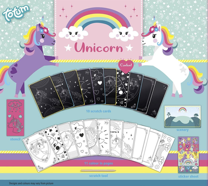Набір для творчості Totum Unicorn Scratchbook (8714274071605) - зображення 1