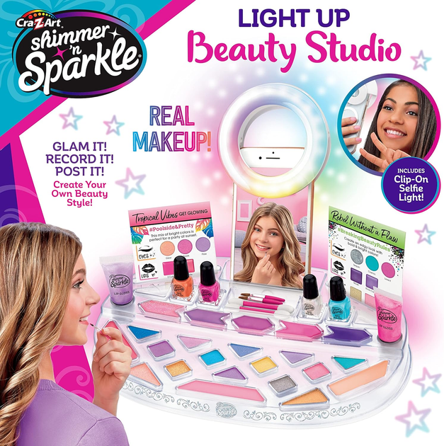 Набір для творчості Cra-Z-Art Shimmer 'n Sparkle Light Up Beauty Studio (0884920173460) - зображення 4