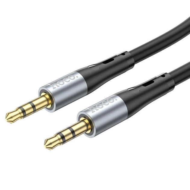 Кабель НОСО UPA22 3.5 mm - 3.5 mm Silicone AUX adapter 1 метр чорний 6931474769459 - зображення 2