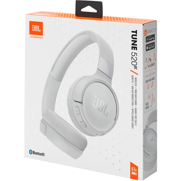 Наушники JBL Tune 520 BT (JBLT520BTWHT) беспроводные накладные белые - изображение 5
