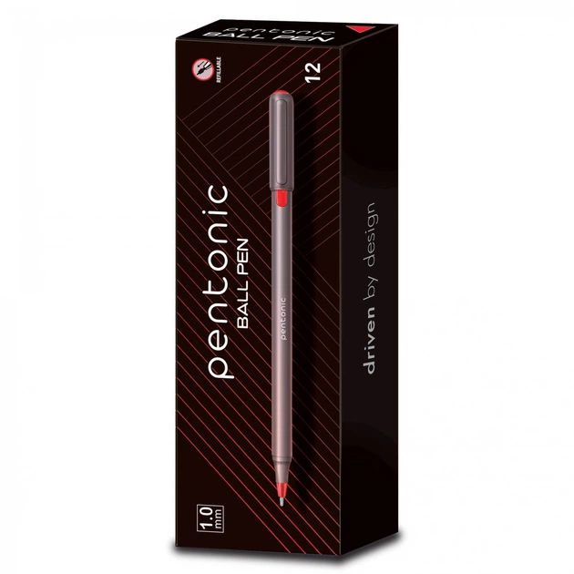 Ручка шариковая масляная 1,0 мм красная LINC Pentonic, 412204 - изображение 2