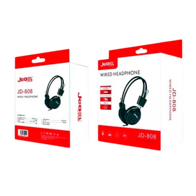 Навушники Jedel JD-808 дротові повнорозмірні з мікрофоном 1.5М/Mini-jack 3.5 для ПК/ноутбука Чорний - изображение 2