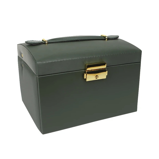 Шкатулка Casegrace SP-01111 Green 17*12*12,5 см для украшений и ювелирных изделий трехуровневая с зеркалом - Фото 2 Шкатулка Casegrace SP-01111 Green 17*12*12,5 см для украшений и ювелирных изделий трехуровневая с зеркалом - изображение 2