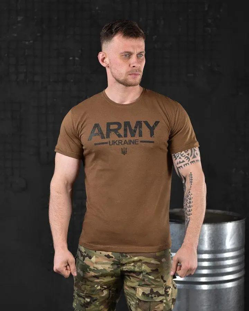 Тактическая мужская футболка ARMY потоотводящая 2XL коричневая (85612) - изображение 1