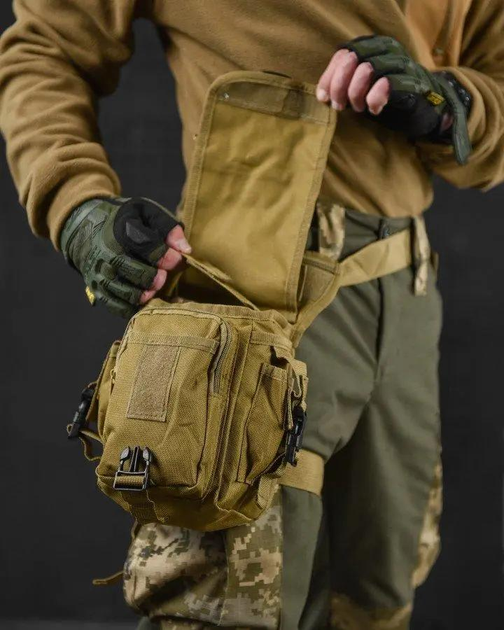 Тактическая поясная сумка на ногу SWAT Cordura 1000D койот (85577) - изображение 2