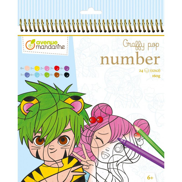 Kolorowanka Avenue Mandarine Graffy Pop Number Manga (3609510521080) - obraz 1