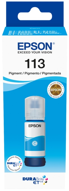 Tusz Epson EcoTank 113 Pigment Cyan ink Bottle 70 ml (C13T06B240) - obraz 1