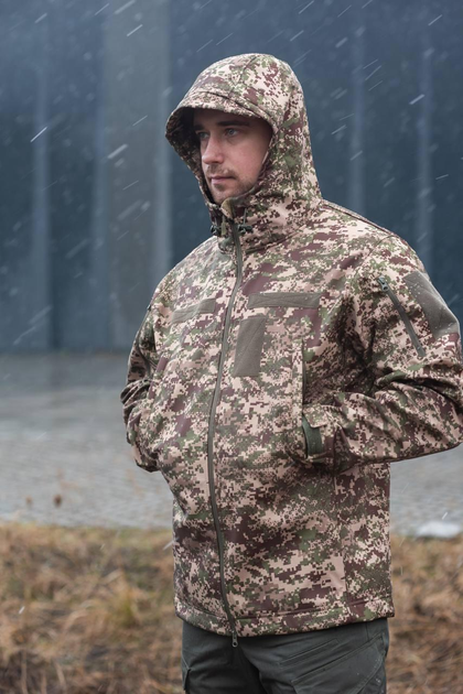 Чоловіча Демісезонна Куртка Soft Shell Хижак на Флісі вітрозахисна S - зображення 2