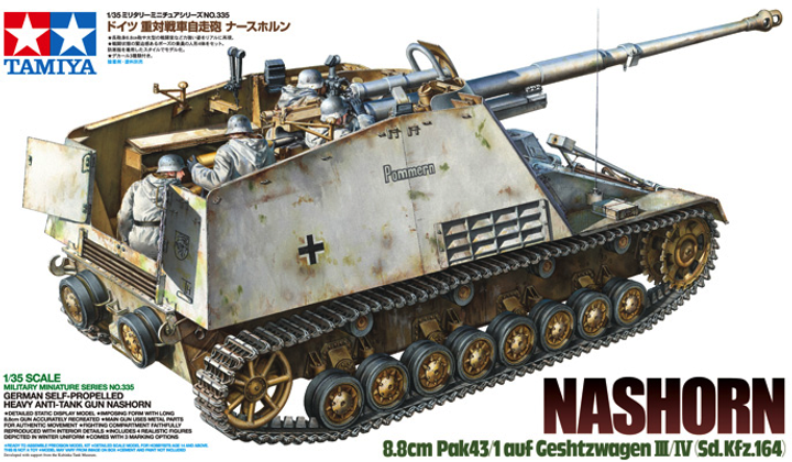 Model do składania Tamiya Nashorn Pak43/1 auf Geschützwagen III/IV 1:35 (4950344353354) - obraz 1