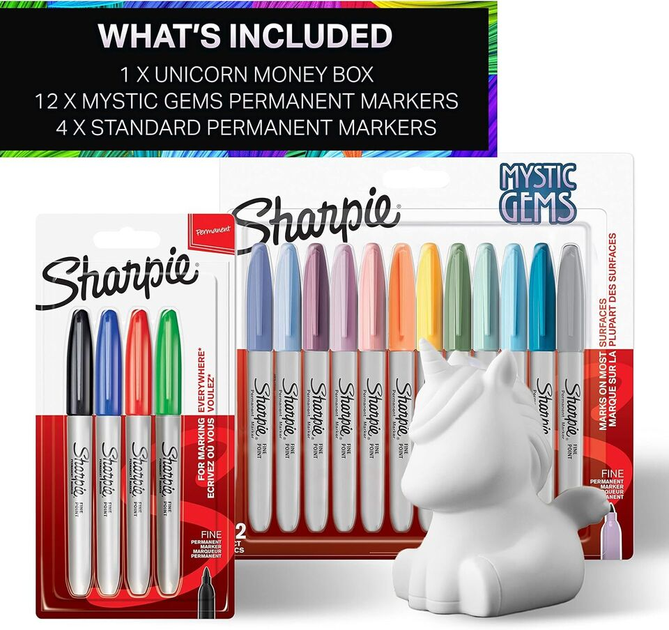 Набір для розмальовування Sharpie Permanent Marker Pens Unicorn (3026981644115) - зображення 2