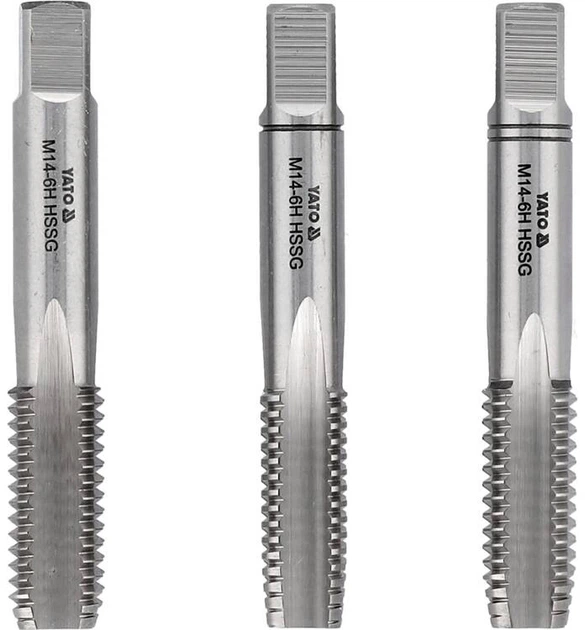 Gwintownik YATO HSS M2 M14x2 mm 80 mm 3 szt (YT-2940) - obraz 2