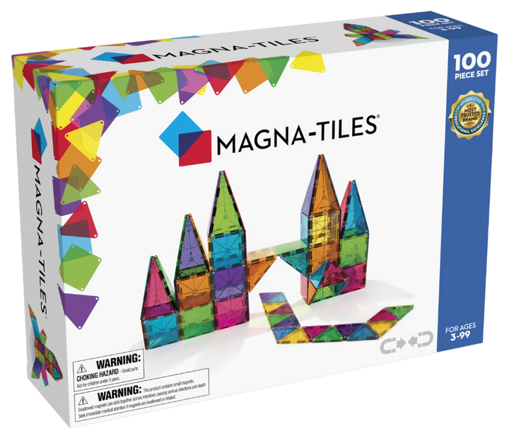 Магнітний конструктор Magna Tiles Clear Colours 100 деталей (0631291043003) - зображення 1