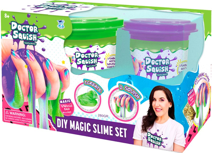 Slimy Doctor Squish Diy Magic Slime Double Zielony + Fioletowy 2 szt (4897046473884) - obraz 1