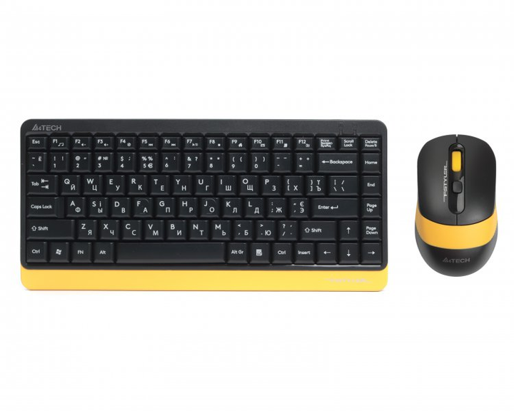 Комплект клавиатура+мышка A4Tech FG1110 (Bumblebee) Fstyler, беспроводной, черно-желтый цвет - изображение 1