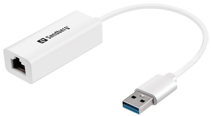 Karta sieciowa Sandberg Gigabit USB 3.0 Biała (5705730133909) - obraz 1