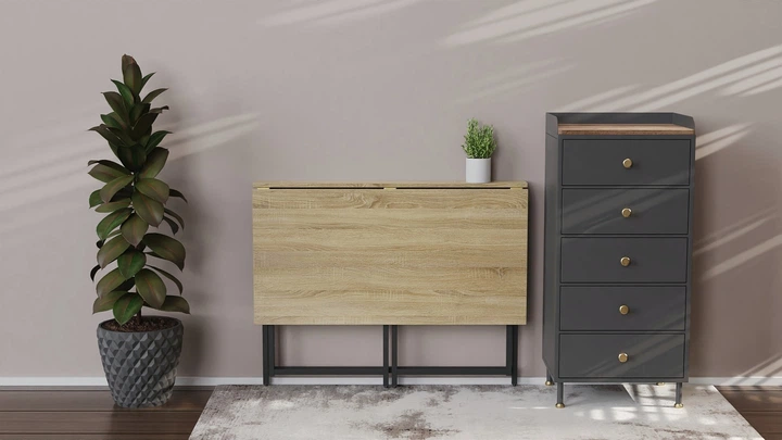 Стол раскладной Морис Ferrum-decor 750x1000x600 Черный металл ДСП