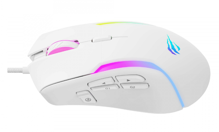 Игровая мышка Havit HV-MS1033 с RGB подсветкой, программируемые кнопки USB White - изображение 2