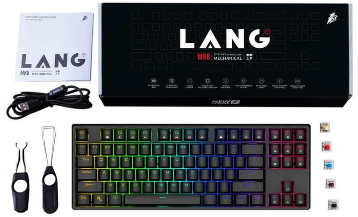 Игровая клавиатура 1stPlayer MK8 Lite Blue Switch USB (Black) Epik (184425) - изображение 4