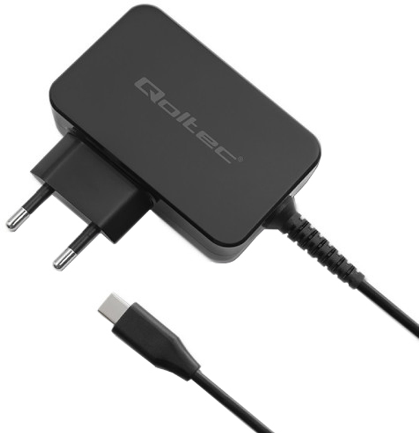 Ładowarka sieciowa Qoltec GaN Power Pro Charger USB-C 30W 5-20V 1.5-3A Black - obraz 1