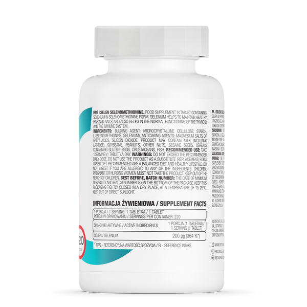 Селен OstroVit SELENIUM 220 таблеток - изображение 2