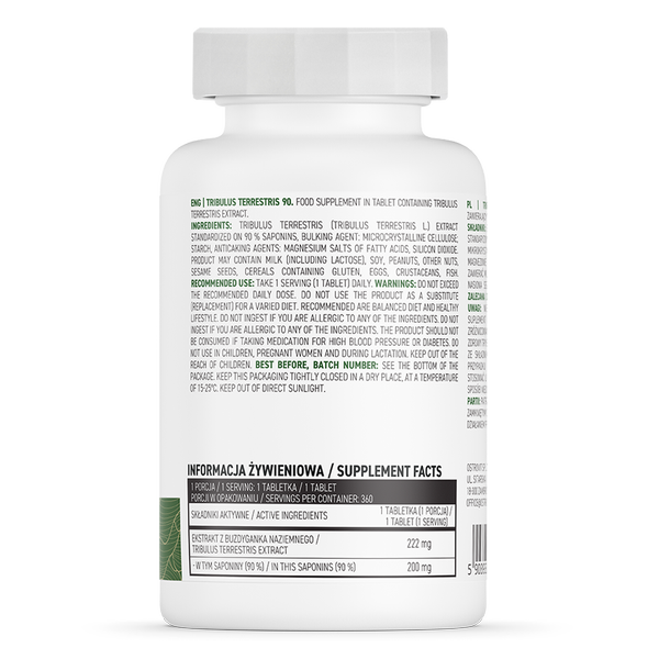 Бустер тестостерону OstroVit Tribulus Terrestris 90 360 таблеток - зображення 2