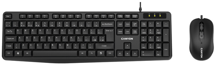 Комплект проводной Canyon SET-1 Water resistant ENG/UKR USB Black (CNE-CSET1) - изображение 1