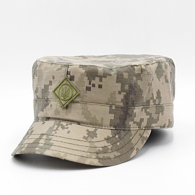 Камуфляжна армійська кепка з козирком 56р., тактична кепка з гербом, кепка Німка піксель ЗСУ (ВСУ) - зображення 1