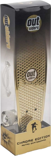 Пенні борд Outsiders Chrome Edition Retro Skateboard Золотий (5711336034786) - зображення 5