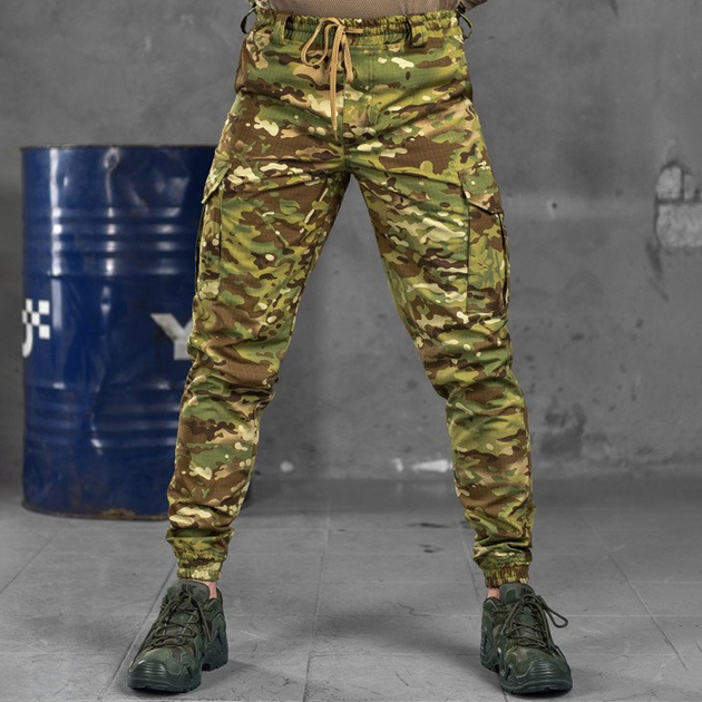 Мужские штаны "KS Military" Rip-Stop с манжетами на резинках мультикам размер S - изображение 1