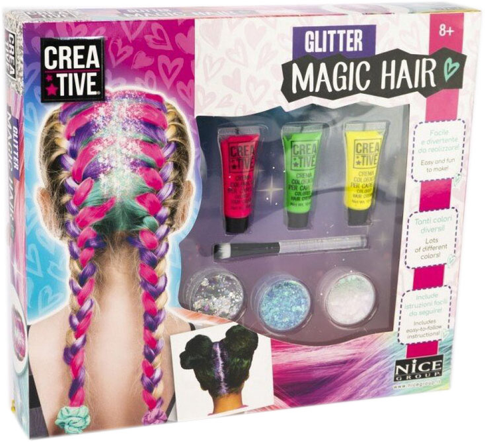 Zestaw do włosów Nice Group Creative Glitter Magic Hair (8056779021342) - obraz 1