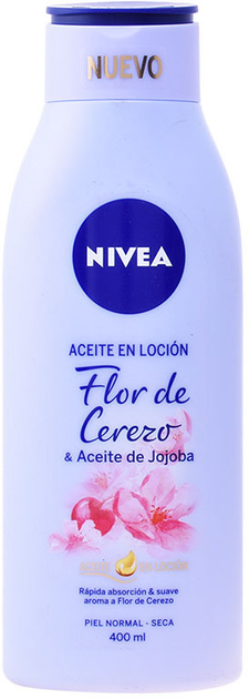 Lotion do ciała Nivea Oil In Lotion Cherry Flower & Jojoba nawilżający dla skóry suchej 400 ml (4005900397157) - obraz 1