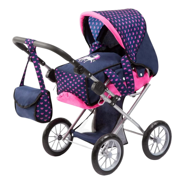 Wózek dla lalki Bayer Jogger Dolls Pram With Pink Hearts & Unicorn z akcesoriami 50 cm (4003336136548) - obraz 1