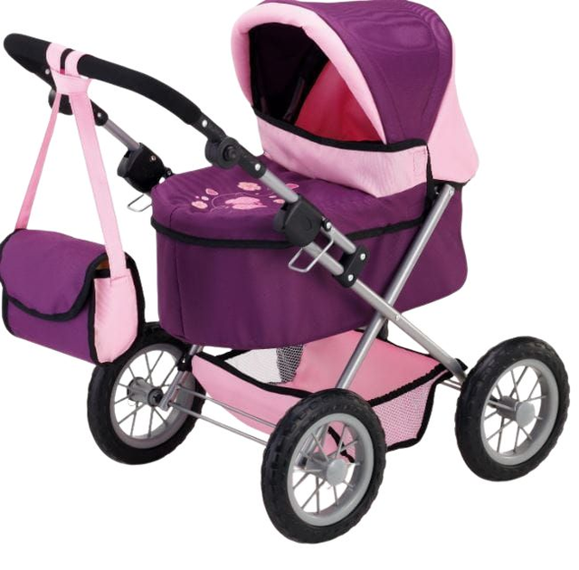 Wózek dla lalki Bayer Trendy Fioletowo-różowy 46 cm (4003336130577) - obraz 1