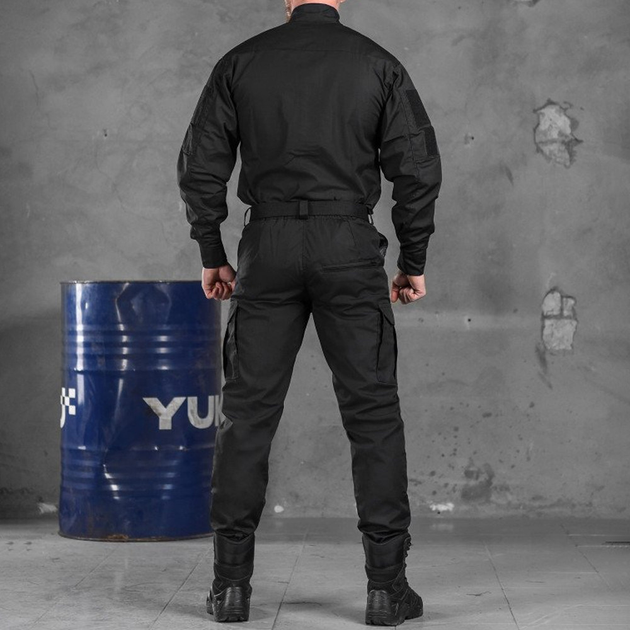 Чоловіча Форма "Police" 3в1 Кітель + Штани + Подарунок Футболка / Костюм ріп-стоп чорний розмір XL - зображення 2
