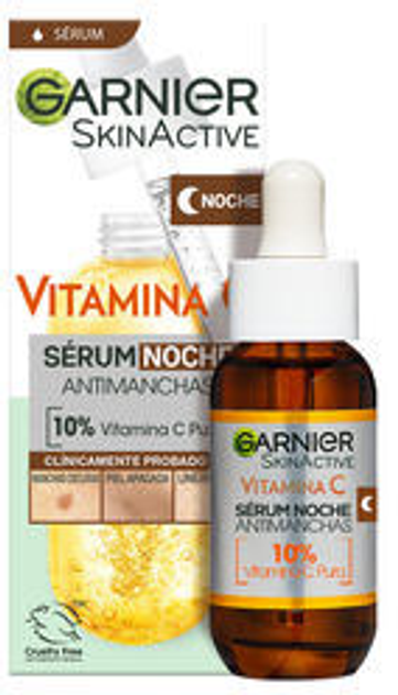 Сироватка для обличчя Garnier Skinactive Vitamina C від пігментації на ніч 30 мл (3600542541428) - зображення 1