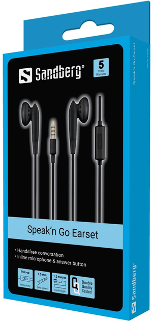 Навушники Sandberg Speak’n Go Earset 125-66 Black (5705730125669) - зображення 2