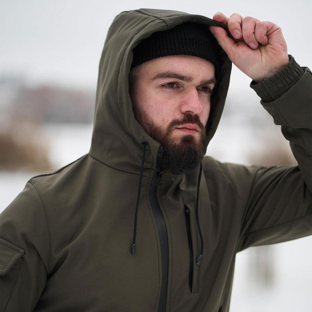 Чоловіча демісезонна Куртка Intruder SoftShell з капюшоном хакі розмір XL - зображення 2