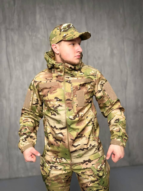Тактична Куртка вітро-вологозахисна Softshell весна, військова куртка весна/осінь Мультикам 55 - зображення 1